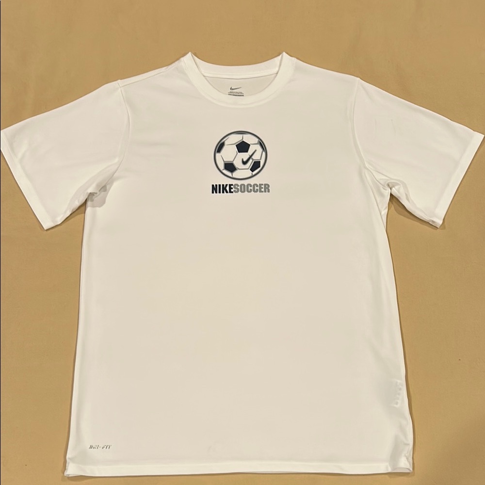 Boy’s  Nike Soccer Graphic Dry Fit Tee Shirt  in White